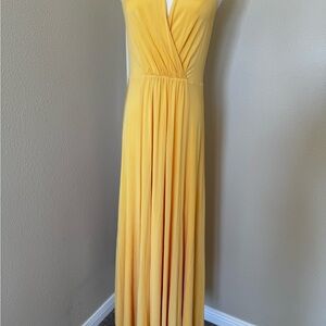 Ann Taylor Yellow Halter Maxi Dress – Size S